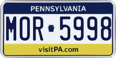 PA license plate MOR5998