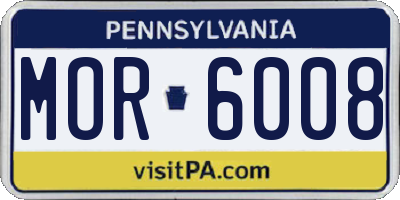 PA license plate MOR6008