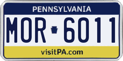 PA license plate MOR6011