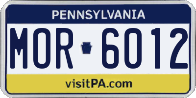 PA license plate MOR6012
