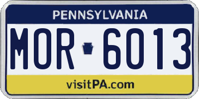 PA license plate MOR6013