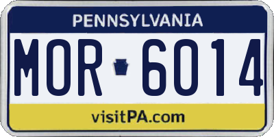 PA license plate MOR6014