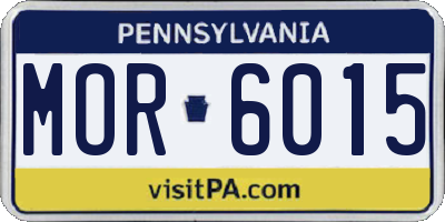PA license plate MOR6015