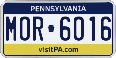 PA license plate MOR6016