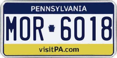 PA license plate MOR6018