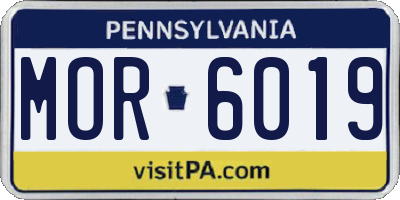 PA license plate MOR6019