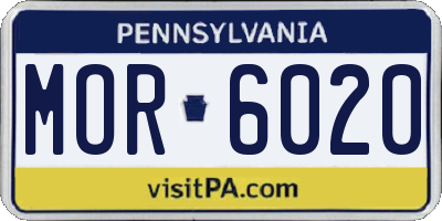 PA license plate MOR6020
