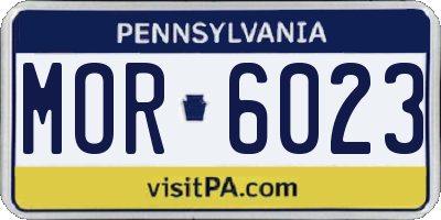 PA license plate MOR6023