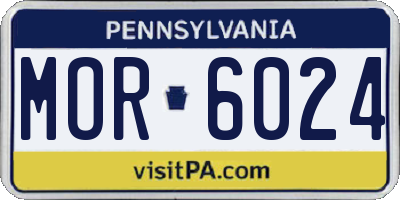 PA license plate MOR6024