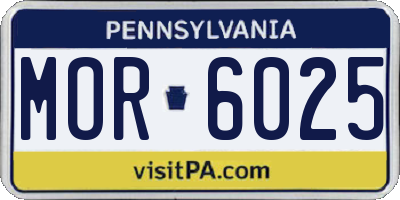 PA license plate MOR6025