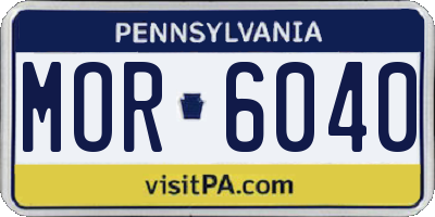 PA license plate MOR6040