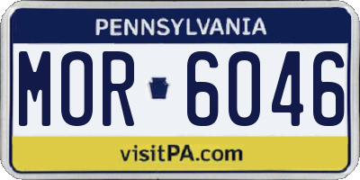 PA license plate MOR6046