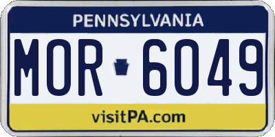 PA license plate MOR6049
