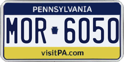 PA license plate MOR6050