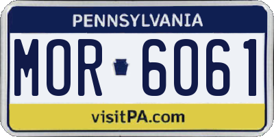 PA license plate MOR6061