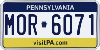 PA license plate MOR6071