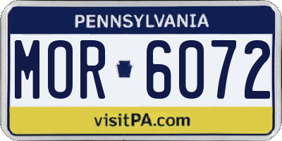 PA license plate MOR6072