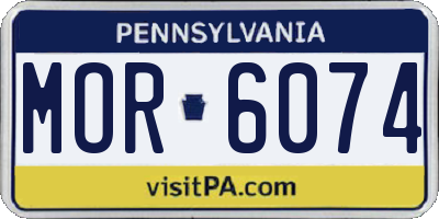 PA license plate MOR6074