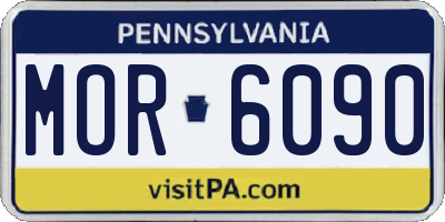 PA license plate MOR6090