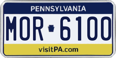 PA license plate MOR6100