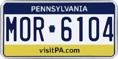 PA license plate MOR6104