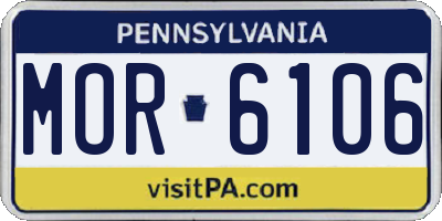 PA license plate MOR6106