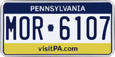 PA license plate MOR6107