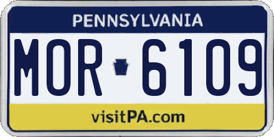 PA license plate MOR6109