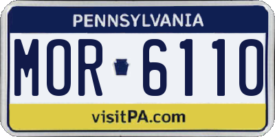 PA license plate MOR6110