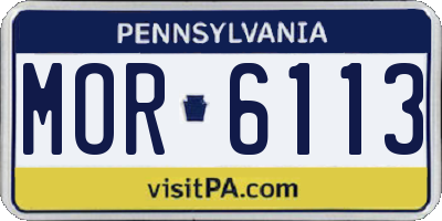 PA license plate MOR6113