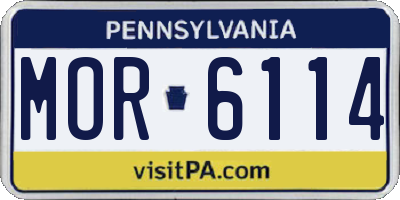 PA license plate MOR6114