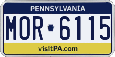 PA license plate MOR6115