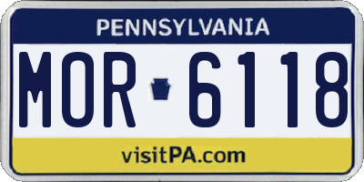 PA license plate MOR6118