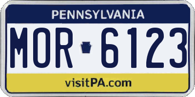 PA license plate MOR6123