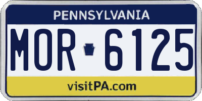 PA license plate MOR6125