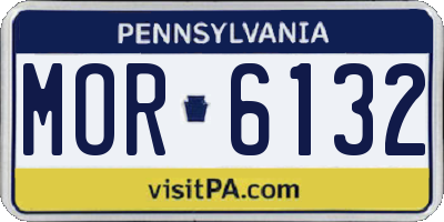 PA license plate MOR6132