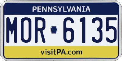 PA license plate MOR6135