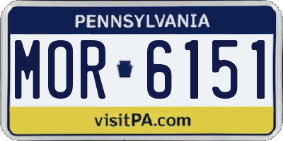 PA license plate MOR6151