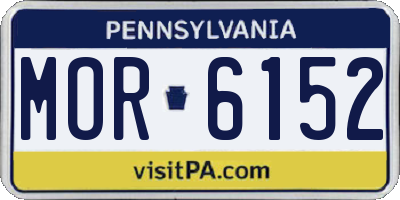 PA license plate MOR6152