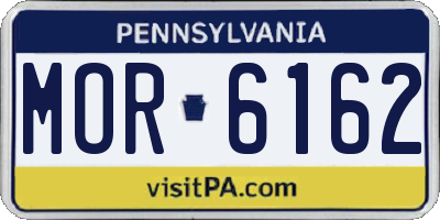 PA license plate MOR6162