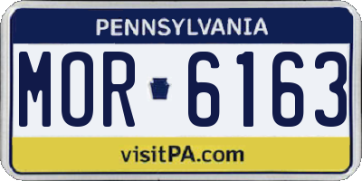 PA license plate MOR6163