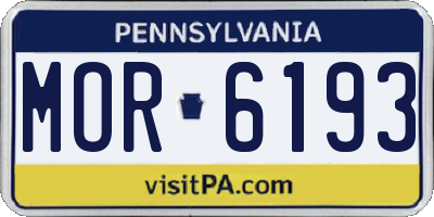 PA license plate MOR6193