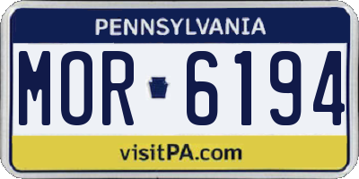 PA license plate MOR6194