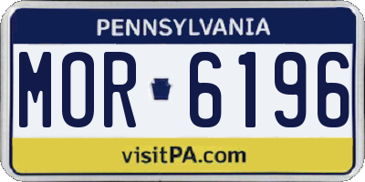PA license plate MOR6196