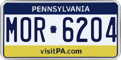 PA license plate MOR6204