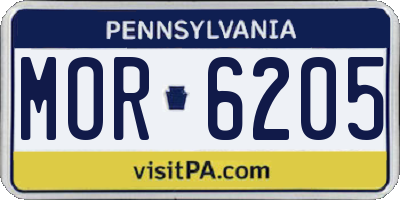 PA license plate MOR6205