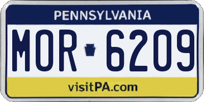 PA license plate MOR6209
