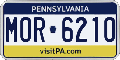 PA license plate MOR6210