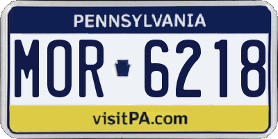 PA license plate MOR6218