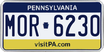 PA license plate MOR6230